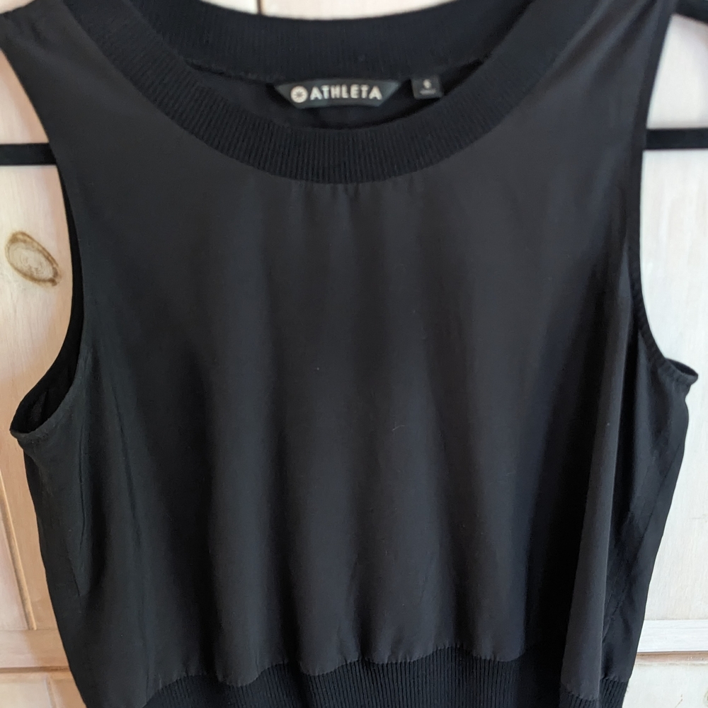 Athleta Black Tank Top with Crew Neck